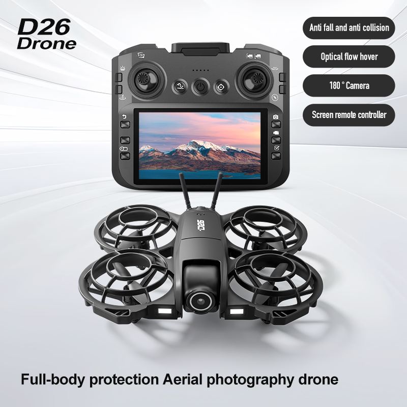 โดรน D26 4K ถ่ายภาพทางอากาศ HD - Drone Controller Screen บทวิจารณ์และราคา
